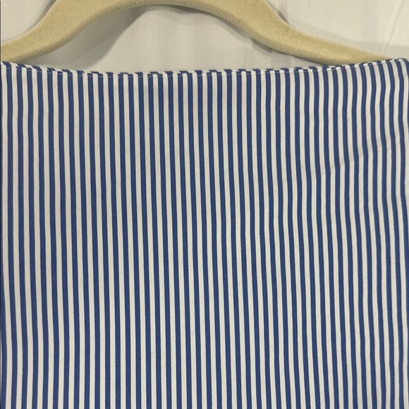 Lafayette 148 Blue and White Relaxed Ruffled Blouse Size XS - Picture 8 of 9